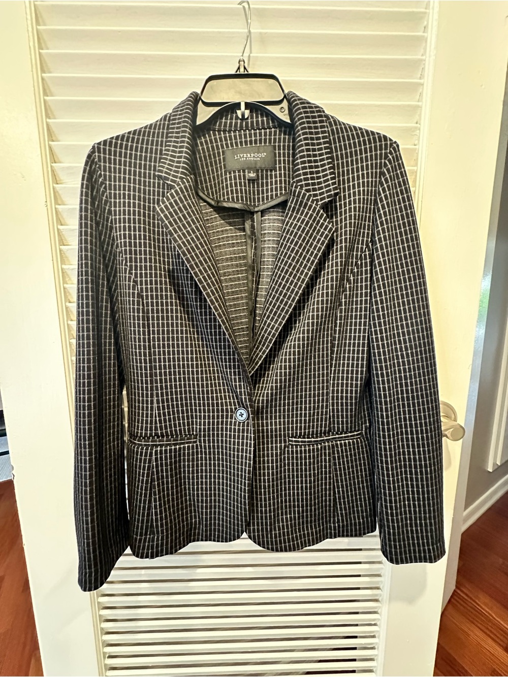 Liverpool Black Pinstripe Single-Button Blazer
